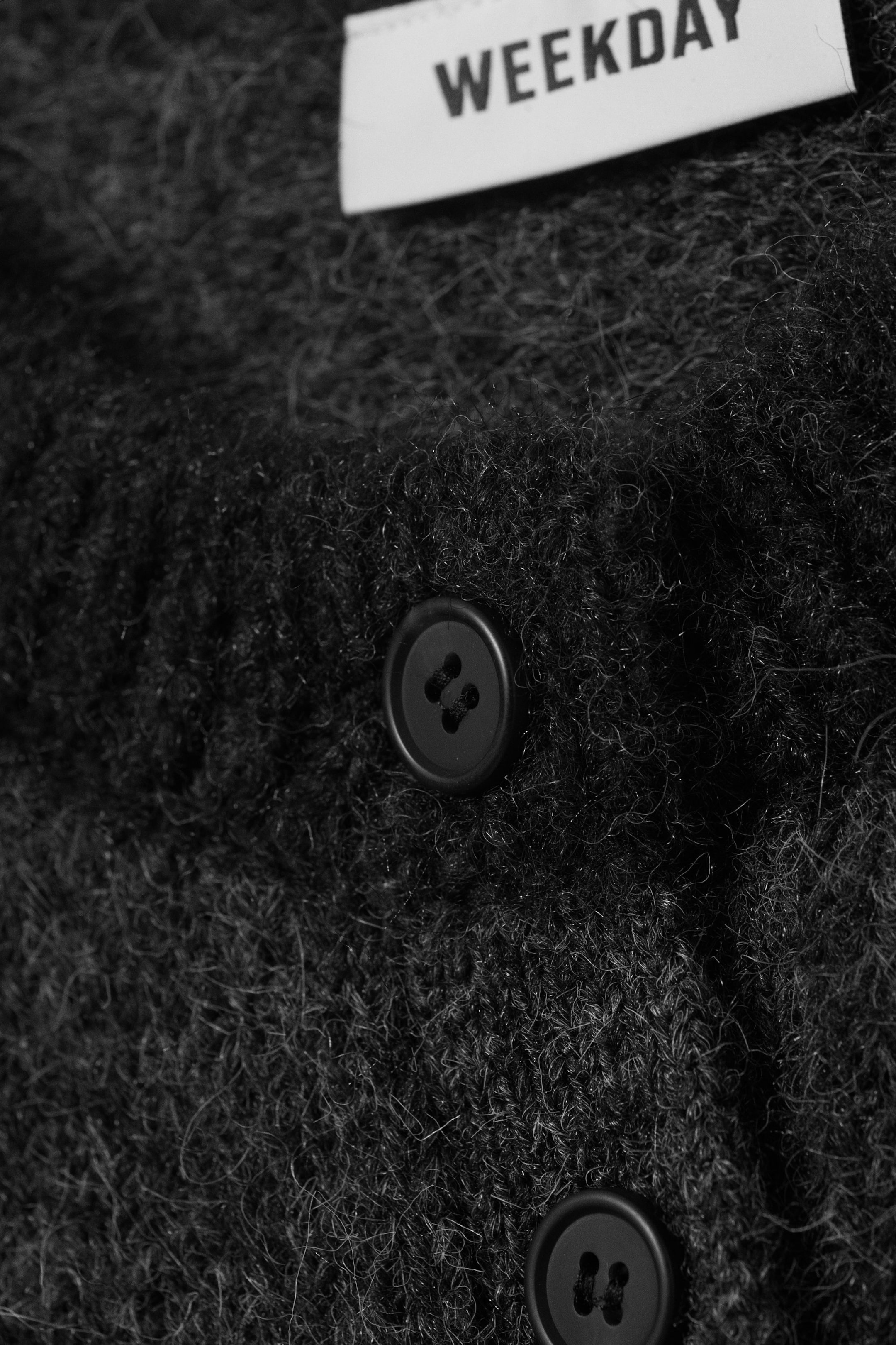 Mörkgråmelerad - Mjuk smal cardigan i ullmix - 2