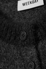 Dark Grey Melange - Soft Slim Fit Wool Blend Cardigan - 1