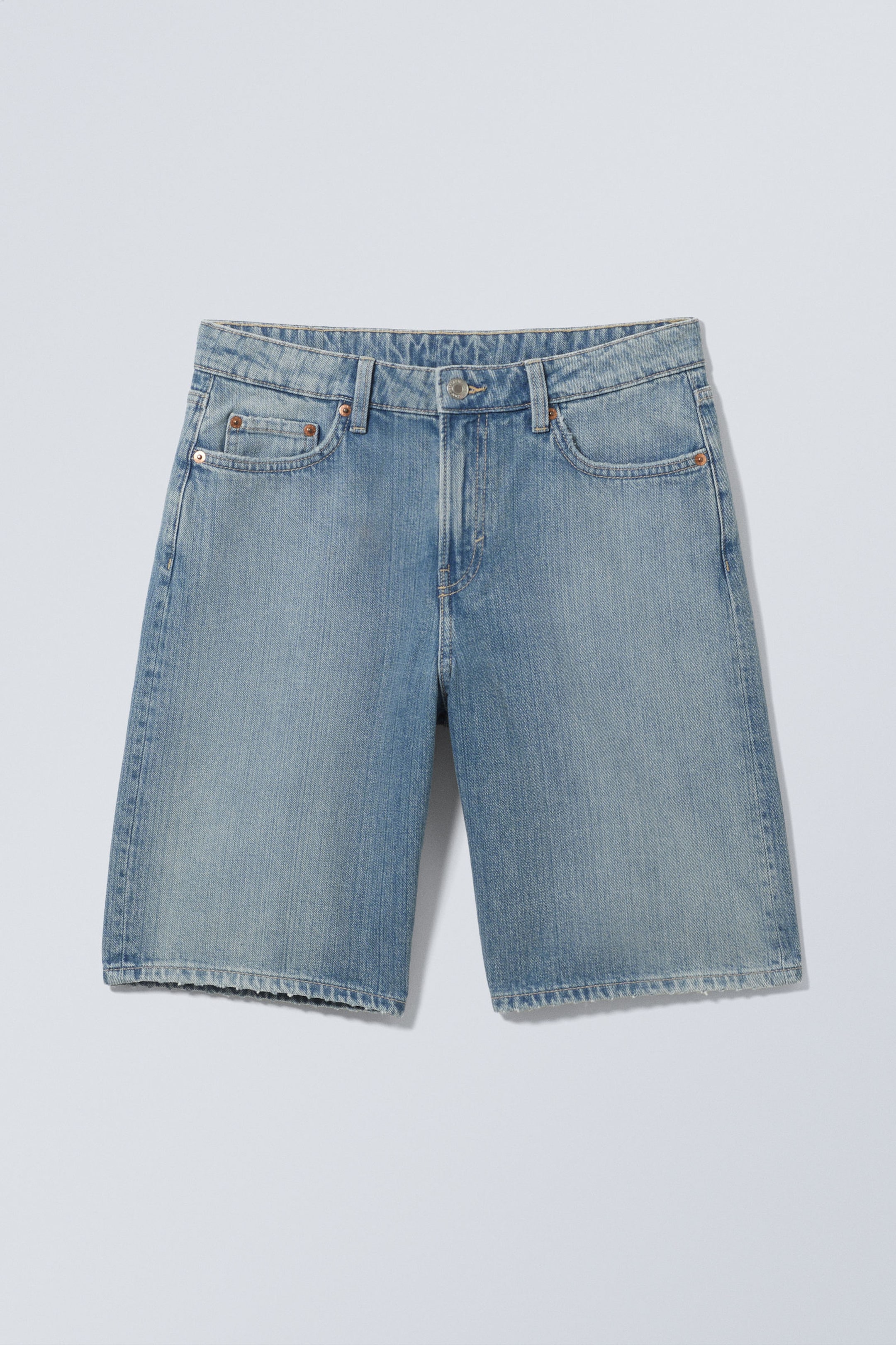 Blue Fade - Mittelblau - Monterey Low Rise Denim Shorts - 5