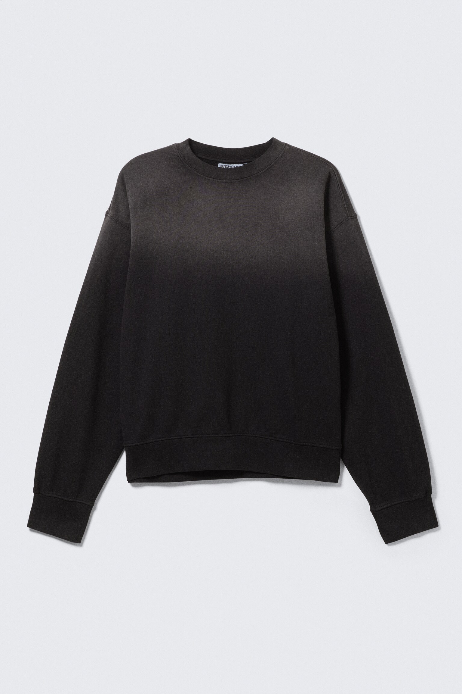 Boxy Distressed Sweatshirt - Faded Black/Dark Green - 2