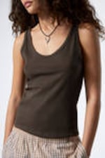 Dunkelgrau - Tanktop mit Rundhalsausschnitt - 2