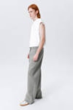 Grau meliert - Locker geschnittene Scuba-Sweatpants - 2