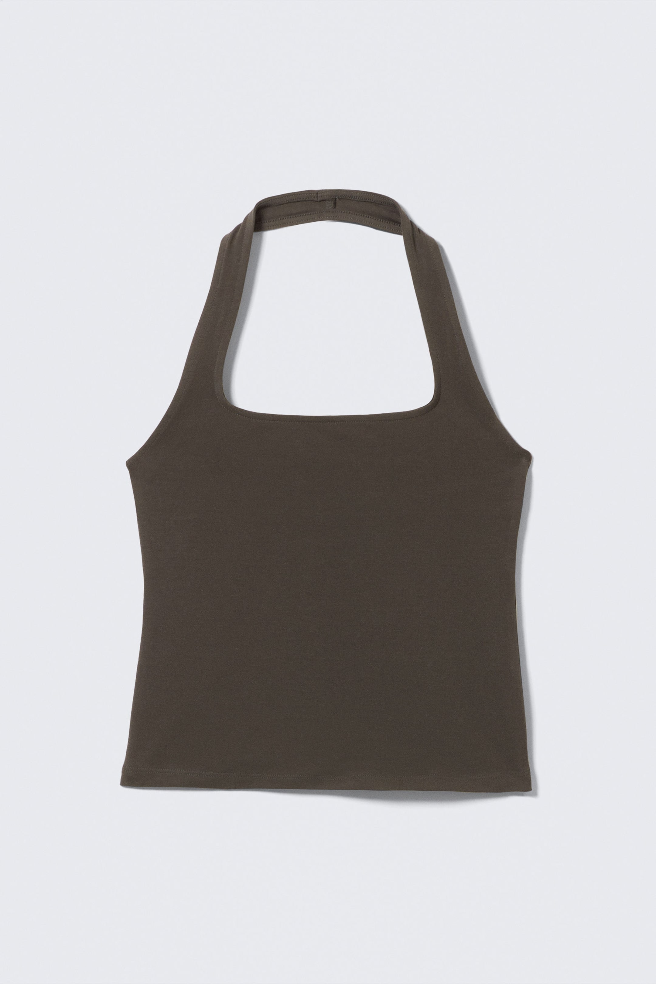 Dark Grey - Square Neck Halter Top - 4