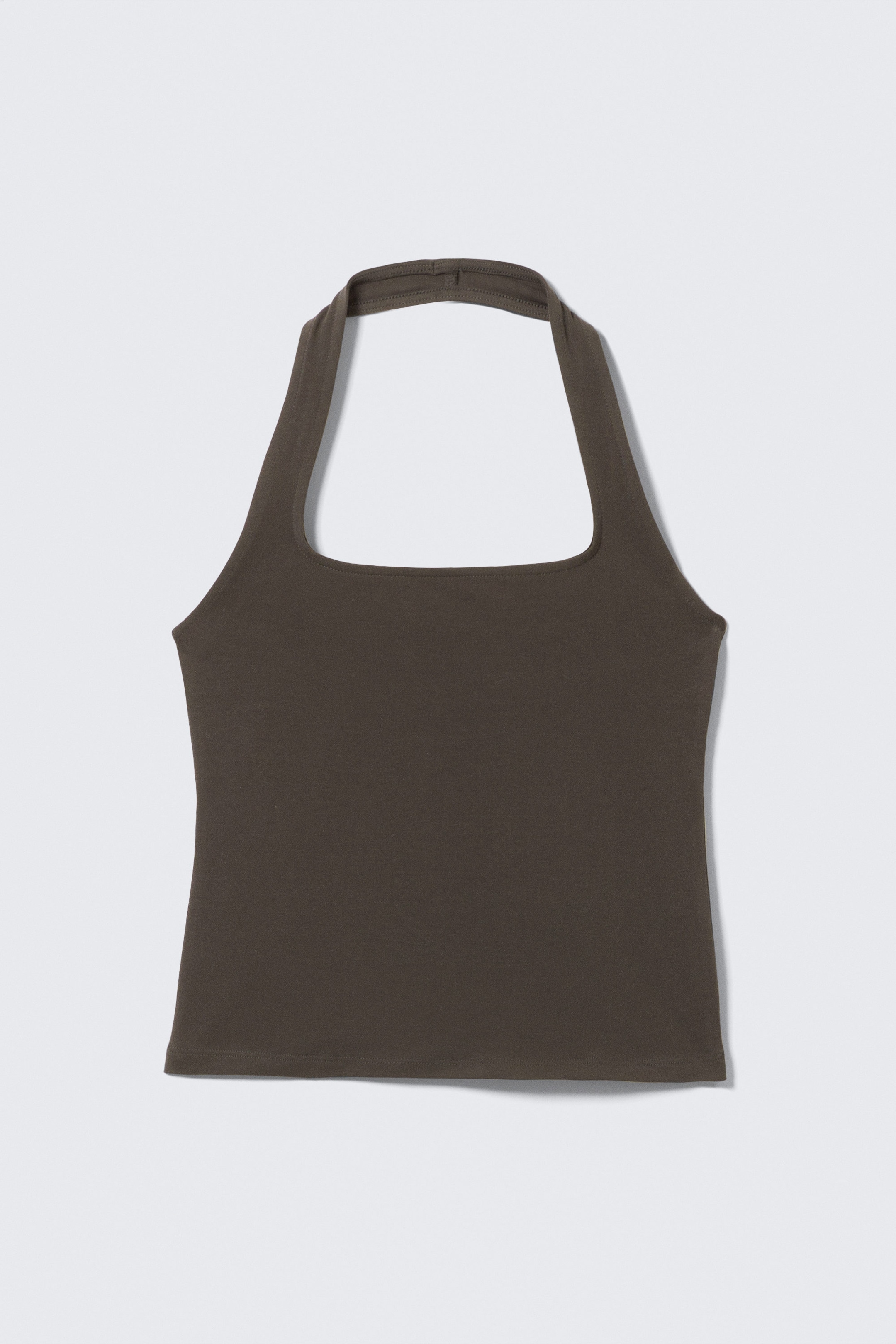 Dark Grey - Square Neck Halter Top - 1