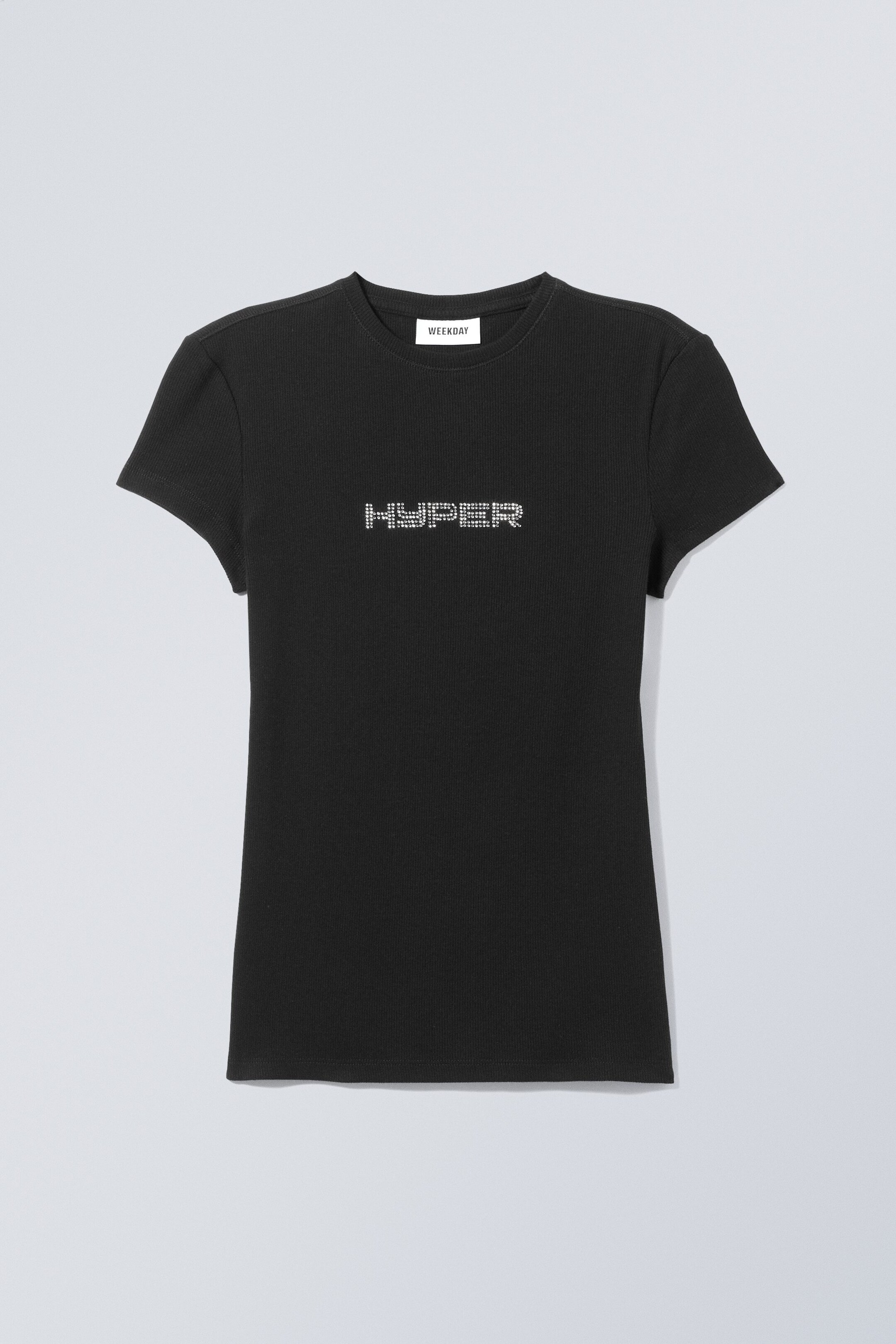 Black - Close Rhinestone T-Shirt - 0
