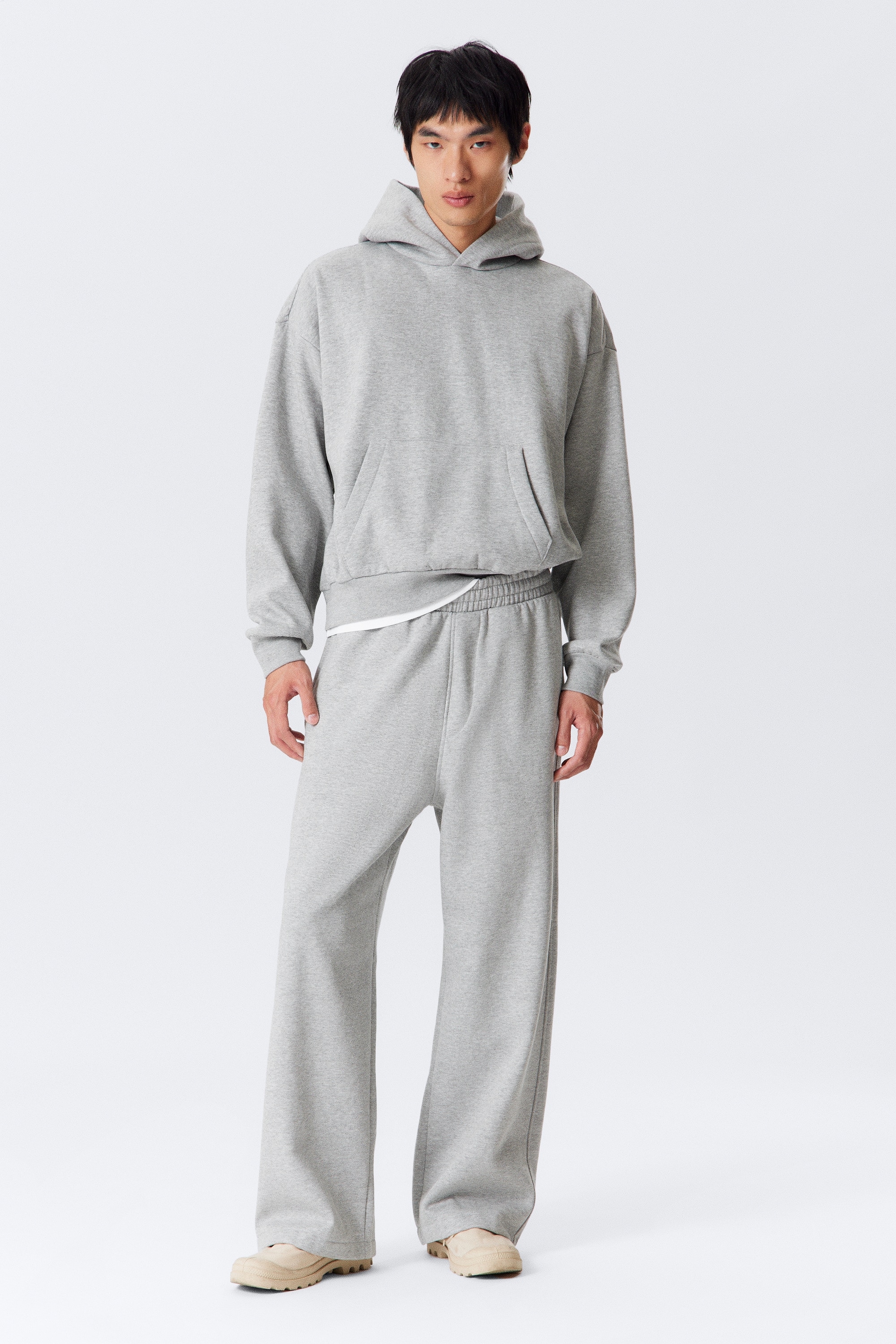 Широк панталон - Light Grey/Black