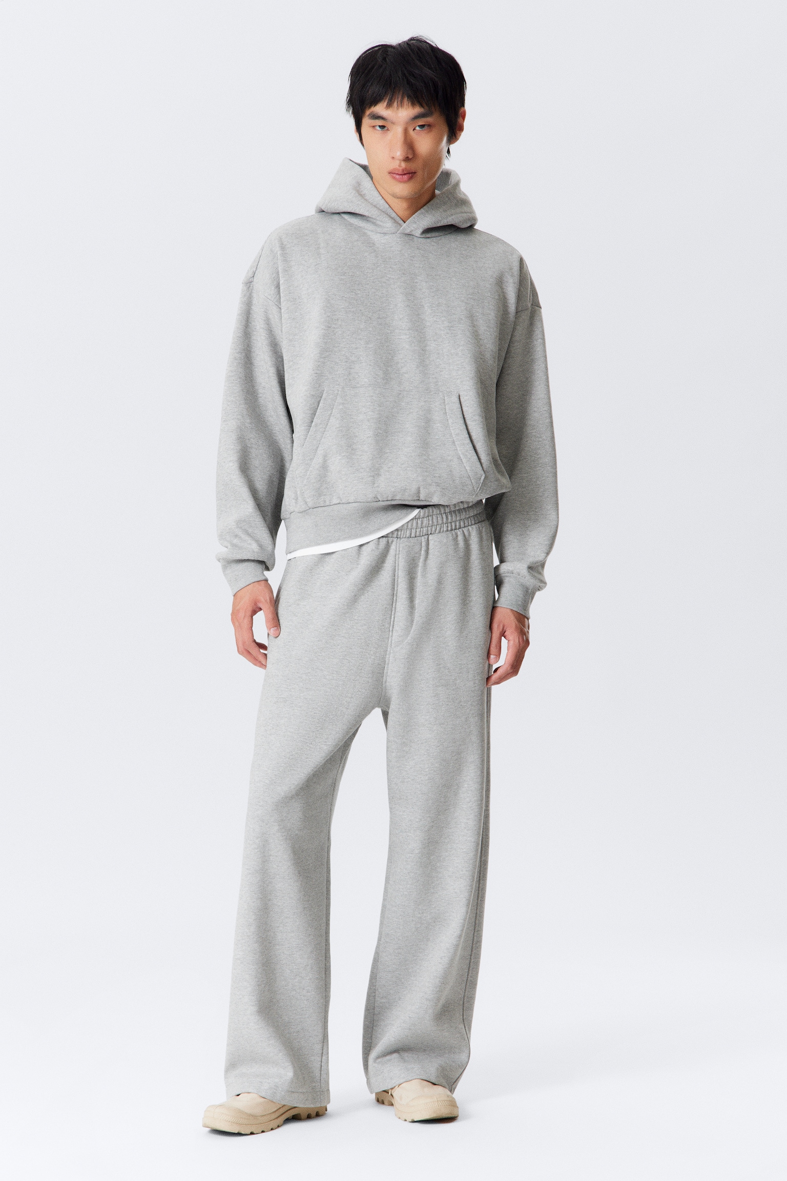 Lockere Jogginghose - Light Grey/Black