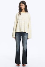 Gestreiftes Dusty Yellow - Longsleeve-Shirt aus Baumwolle - 1