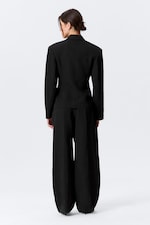 Black - Waisted Linen-Blend Blazer - 4