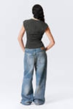Dark Grey - Sleeveless Crinkle Top - 3