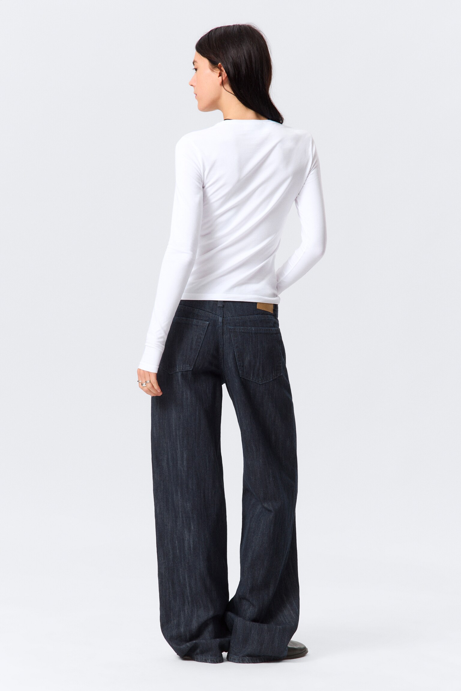 Slim Fitted Long Sleeve - White/Black/Dark Khaki Green/Dark Brown/Dark Dusty Blue/Bright Orange/Dark Red - 5