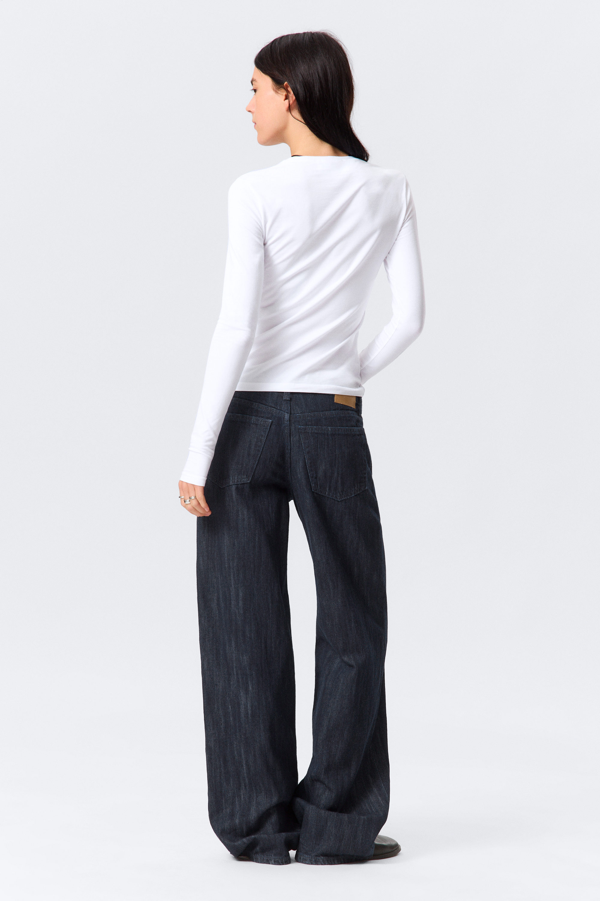 Vit - Slim långärmad tröja - 2