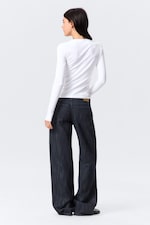 Vit - Slim långärmad tröja - 2