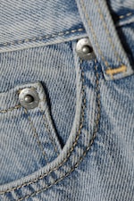 Brick Blue - Light Blue - Galaxy Mid Rise Loose Straight Leg Unisex Jeans - 1