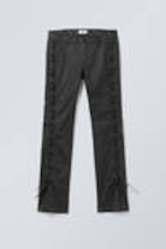Coated Black - Cassidy Lace Up Trouser