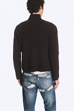 Dark Brown - Relaxed wool-blend cardigan - 3