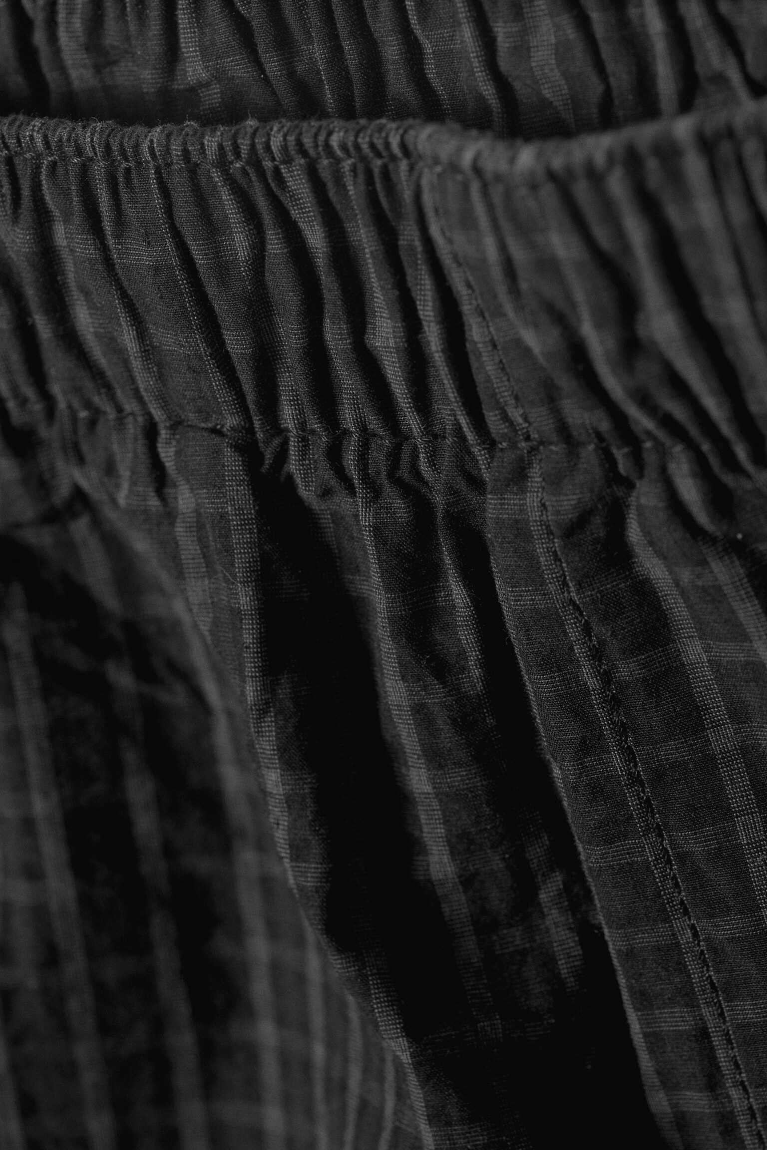 Relaxed Boxer Cotton Shorts - Checked Black - 4
