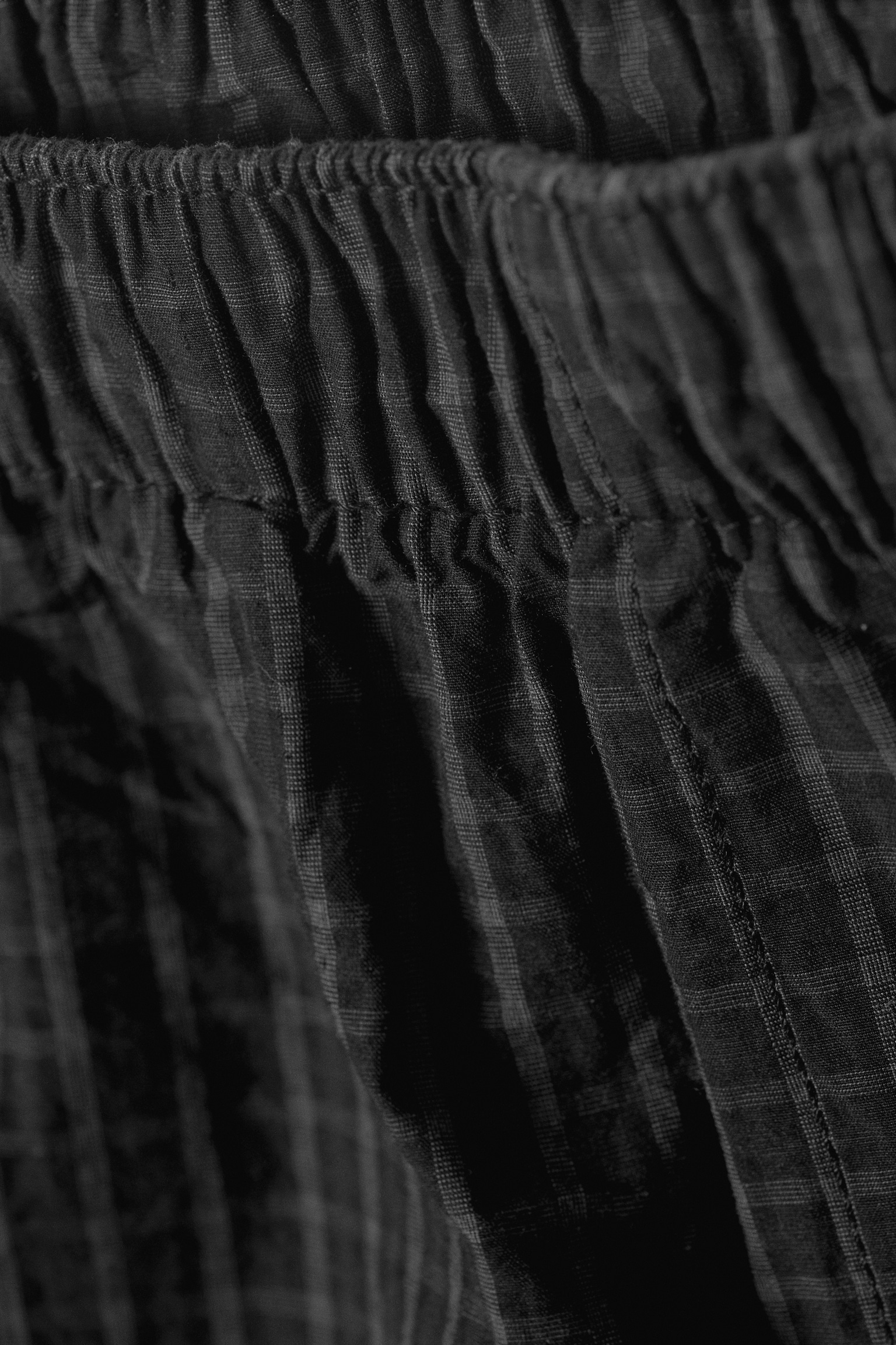 Relaxed Boxer Cotton Shorts - Checked Black - 3