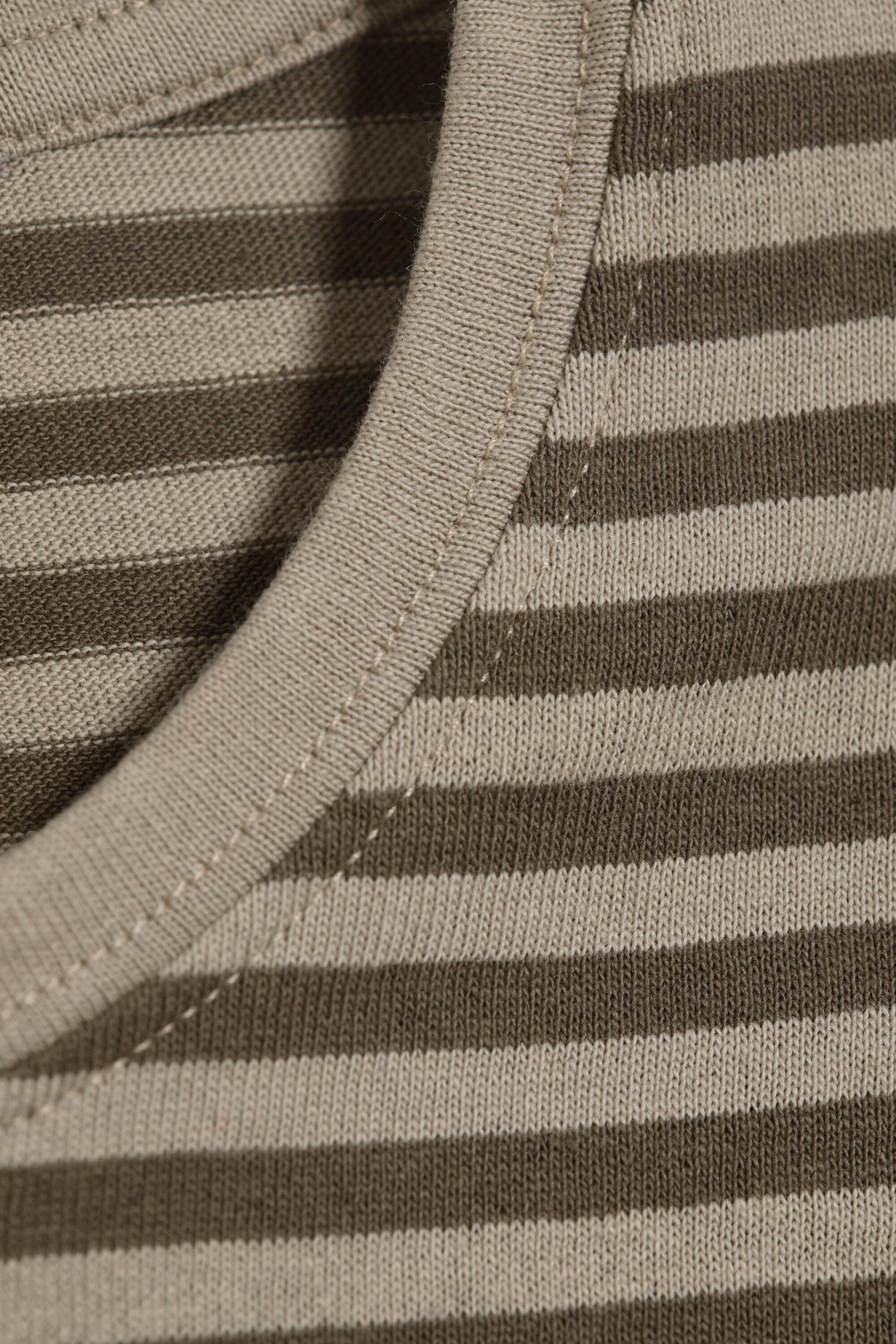 Dark & Light Mole Stripes - Slim Short-Sleeved Cotton T-shirt - 5