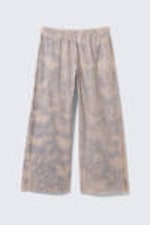 Blaues Karo - Bleaching-Effekt - Weite Low-Waist-Hose aus gebleichter Baumwolle - 4