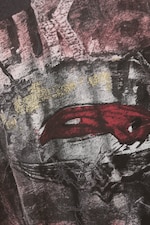 Dark Grey - Rock ’n’ roll - Distressed Printed Short-Sleeved T-shirt - 1