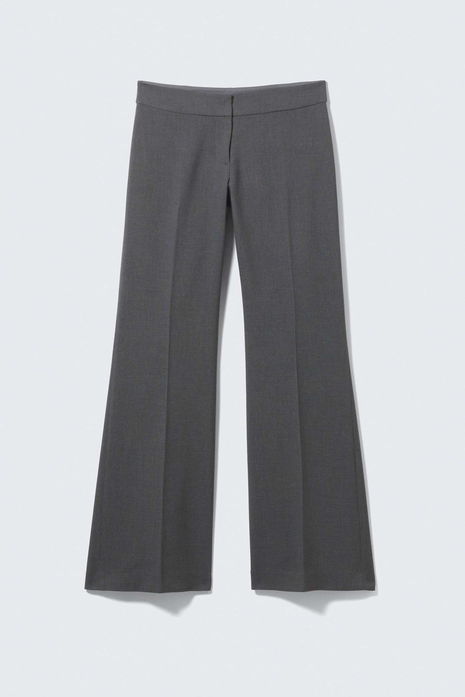 Uitlopende pantalon met halfhoge taille - Donkergrijs gemêleerd/Zwart