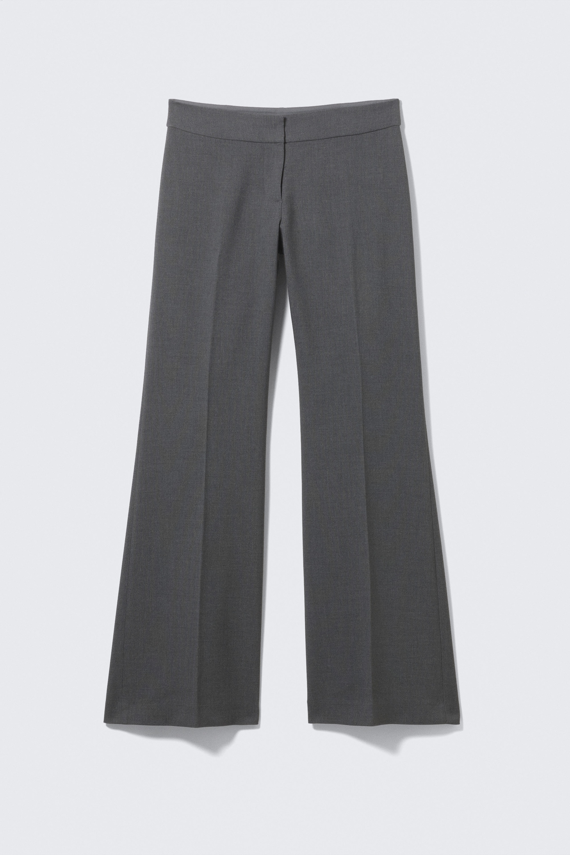 Gris foncé chiné - Pantalon de costume évasé taille mi-haute - 4