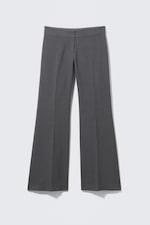 Gris foncé chiné - Pantalon de costume évasé taille mi-haute - 4