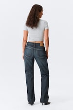Deep Sea Blue - Dark Blue - Laika Mid Rise Regular Straight Leg Jeans - 3