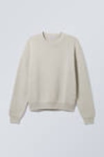 Helles Maulwurfsgrau - Baumwoll-Strickpullover mit normaler Passform - 0