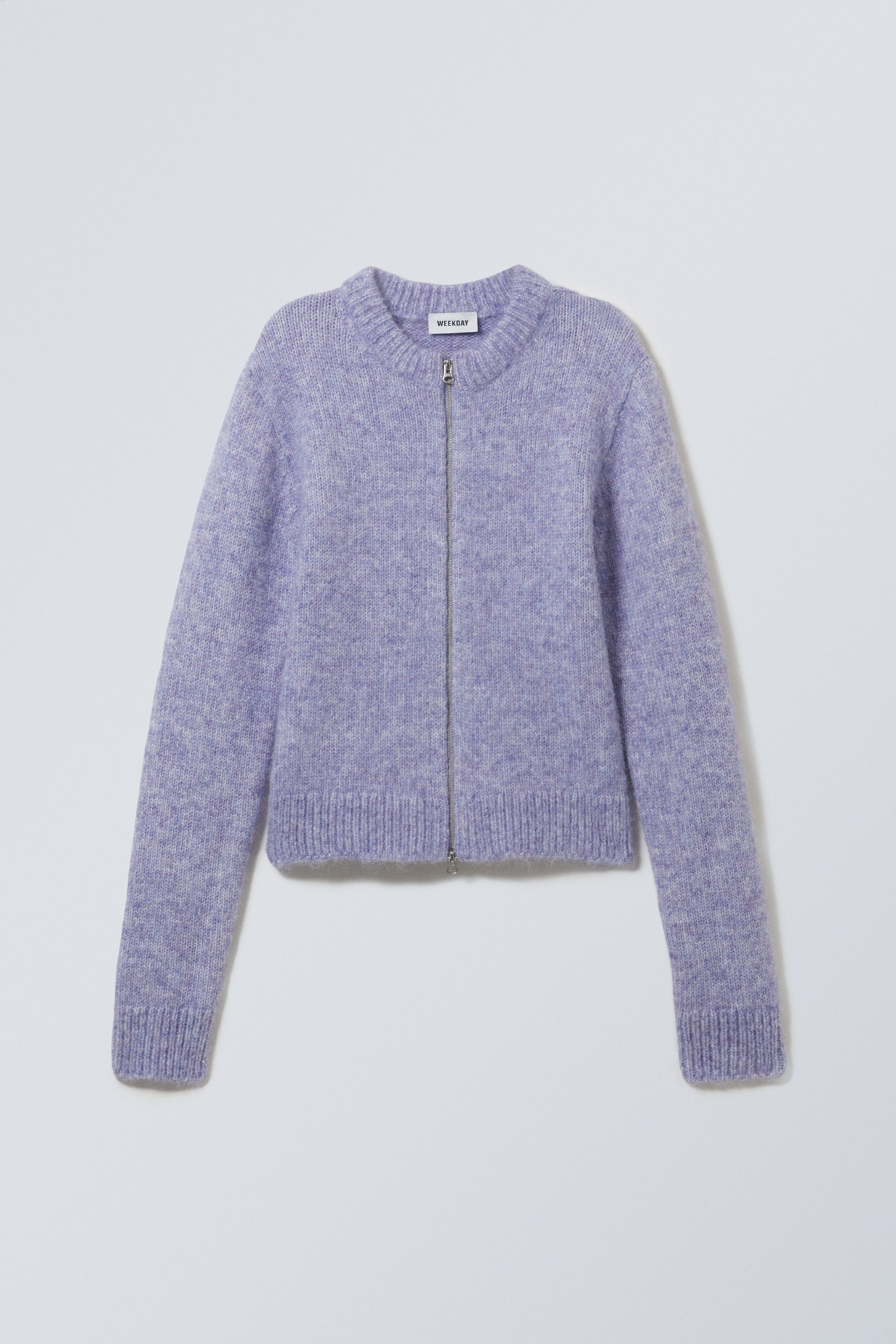 Lilac - Slim Knitted Zip Cardigan - 0