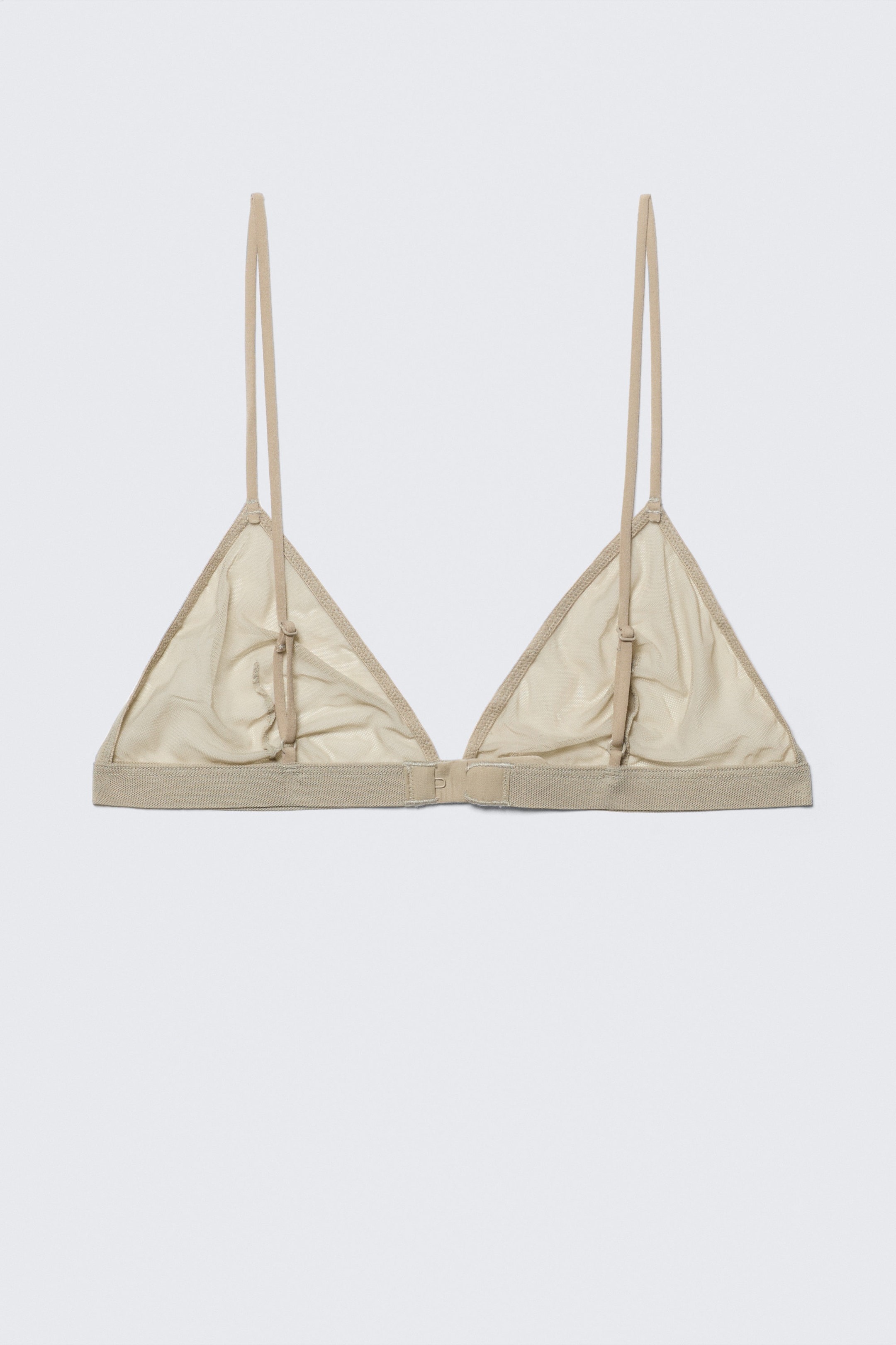 Beige - Soft Mesh Triangle Bra - 2