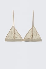 Beige - Triangel-BH aus weichem Netzstoff - 1