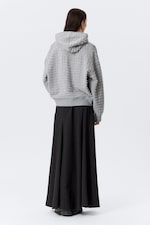 Grey Melange - Boxy Laser-Cut Zip Hoodie - 2
