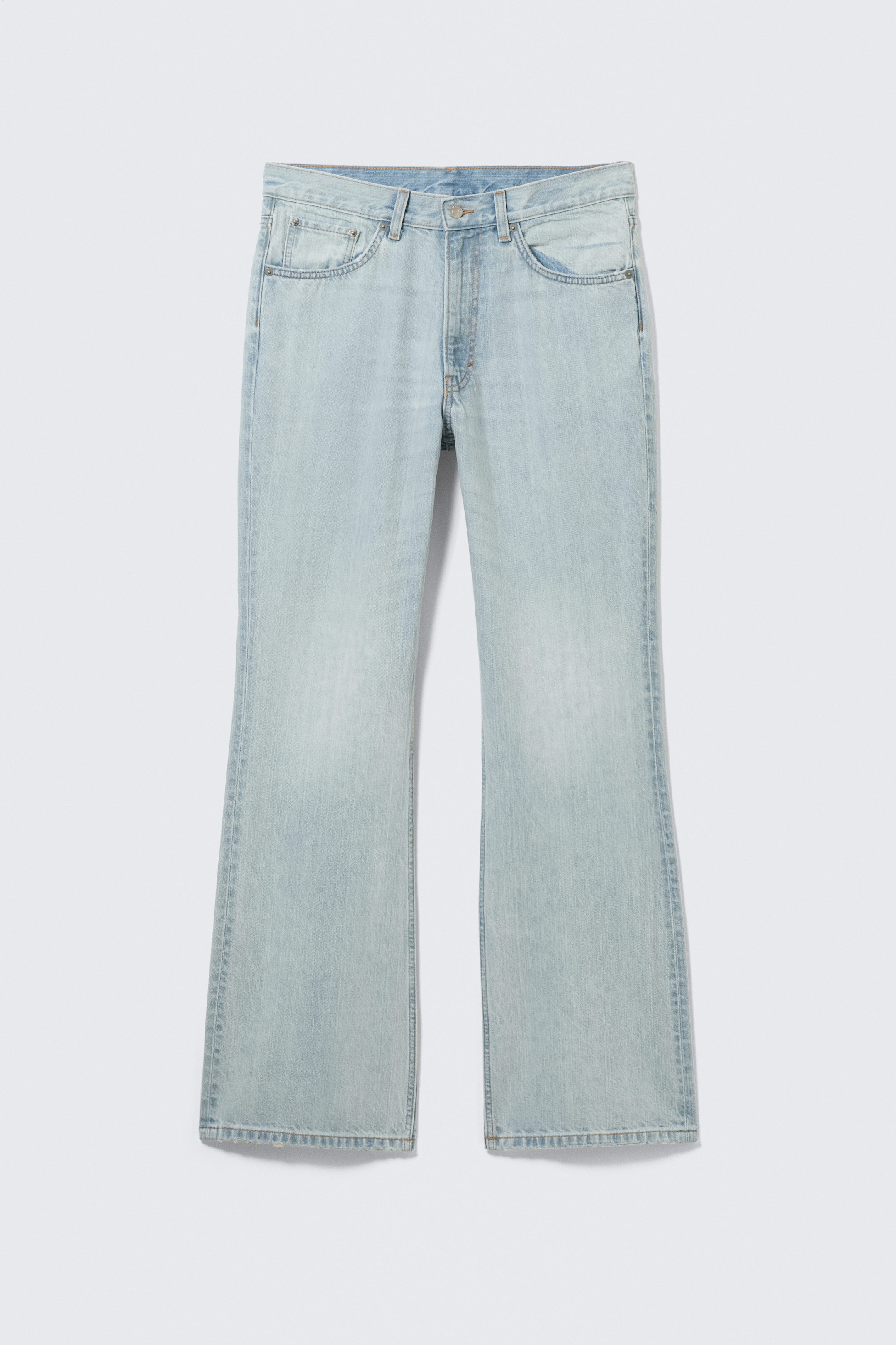 Ghost Blue - Light Blue - Mercury Mid Rise Relaxed Bootcut Leg Jeans - 1