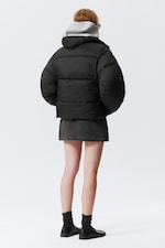 Black - Short Oversized Puffer Jacket - 7