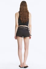 Donkergrijs - Double Loop Mini Shorts - 3