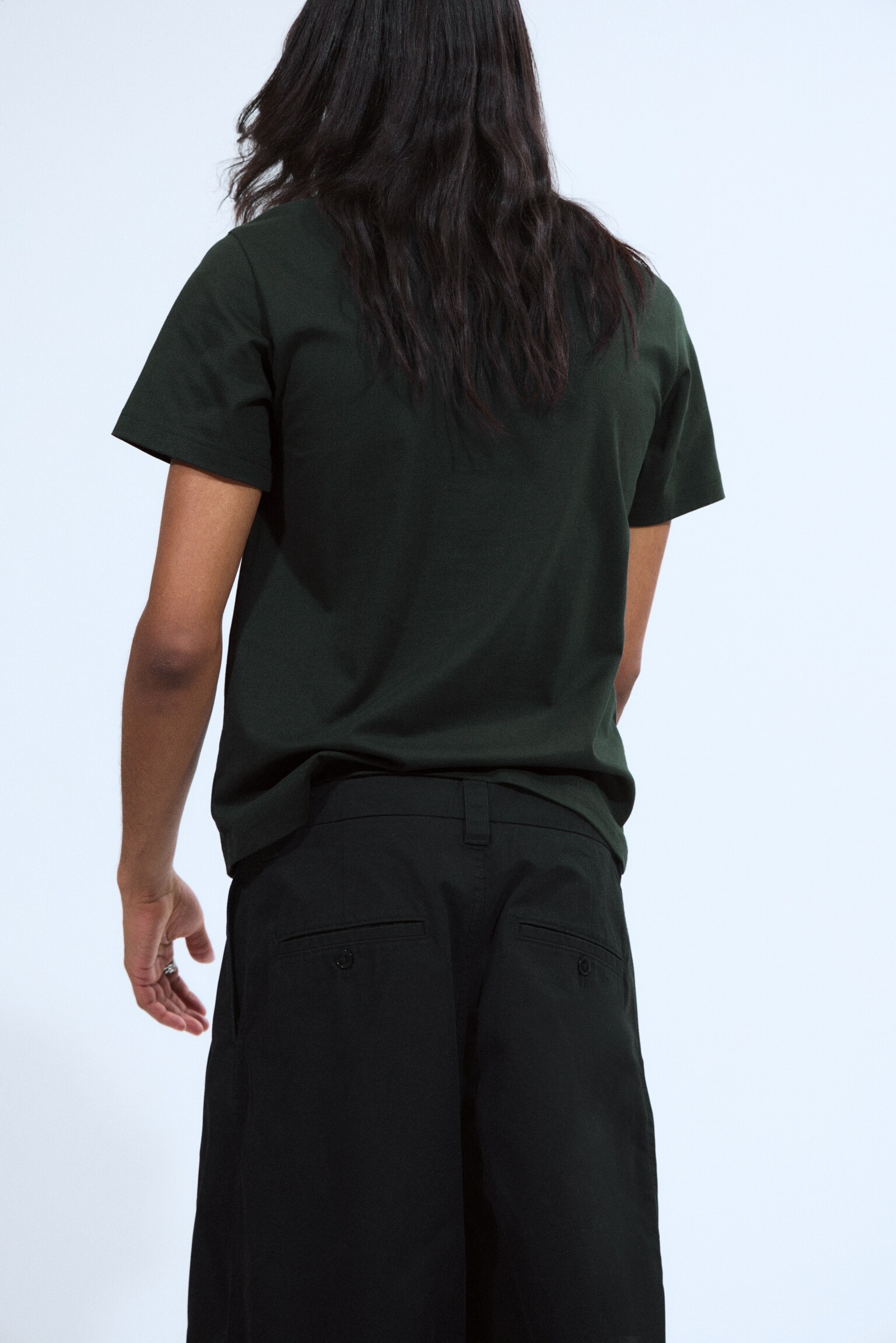 Kort boxy kraftig T-shirt - Mørkegrøn/Hvid/Sort/Støvet lyseblå/Mørk marineblå/Lysegrå - 3