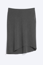 Dark Grey Melange - Mid-Rise Flared Midi Skirt - 4