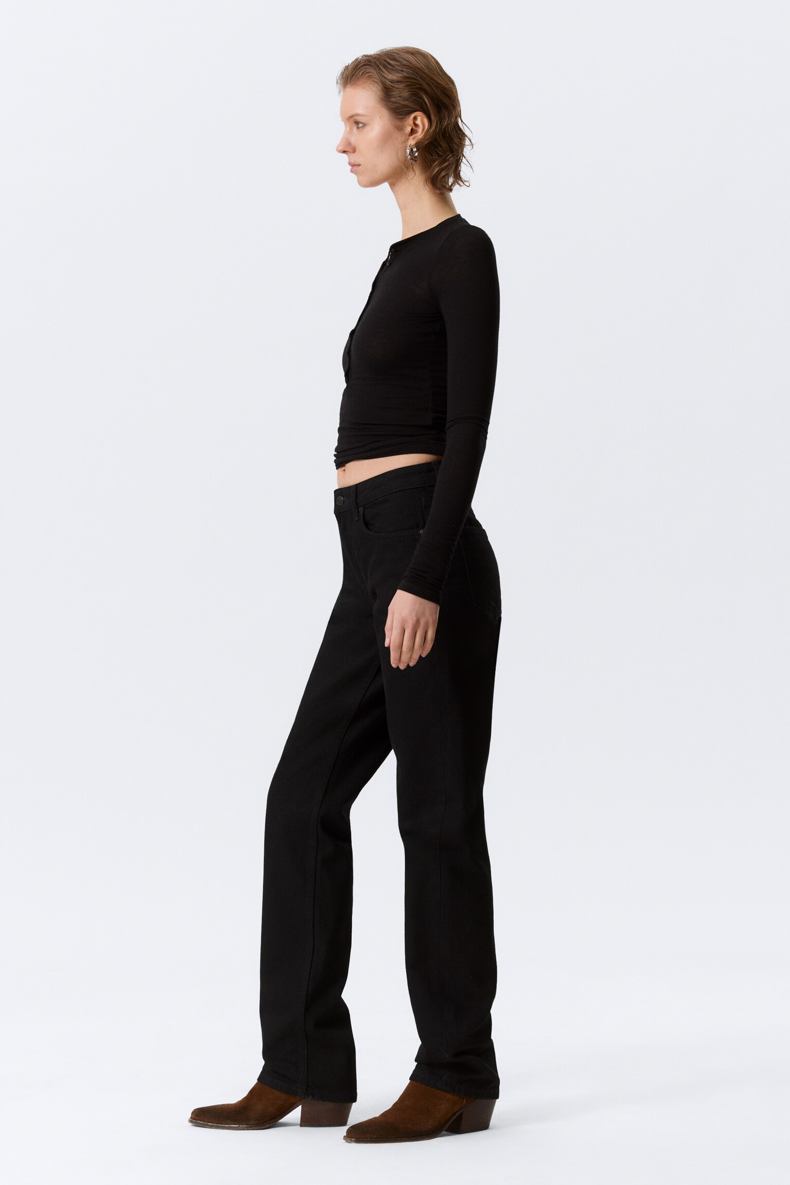 Jean droit taille mi-haute standard Laika - Black Rinse - Noir/Eighteen Blue - Bleu moyen/Bleu profond - Bleu foncé - 5