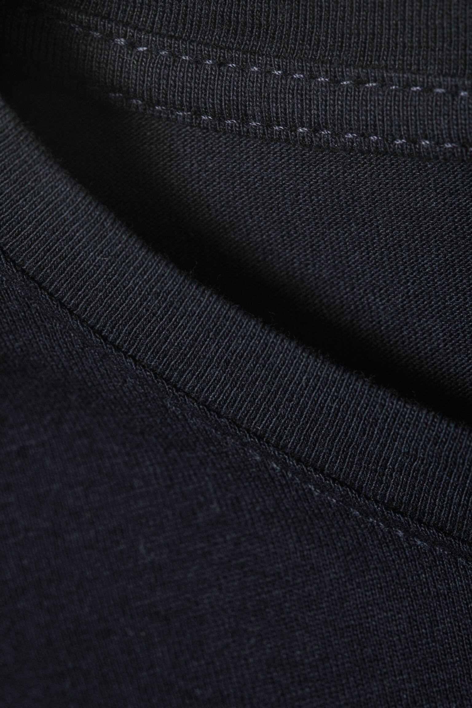 Weiches Baumwoll-T-Shirt in regulärer Passform - Dunkles Marineblau/Weiß - 4