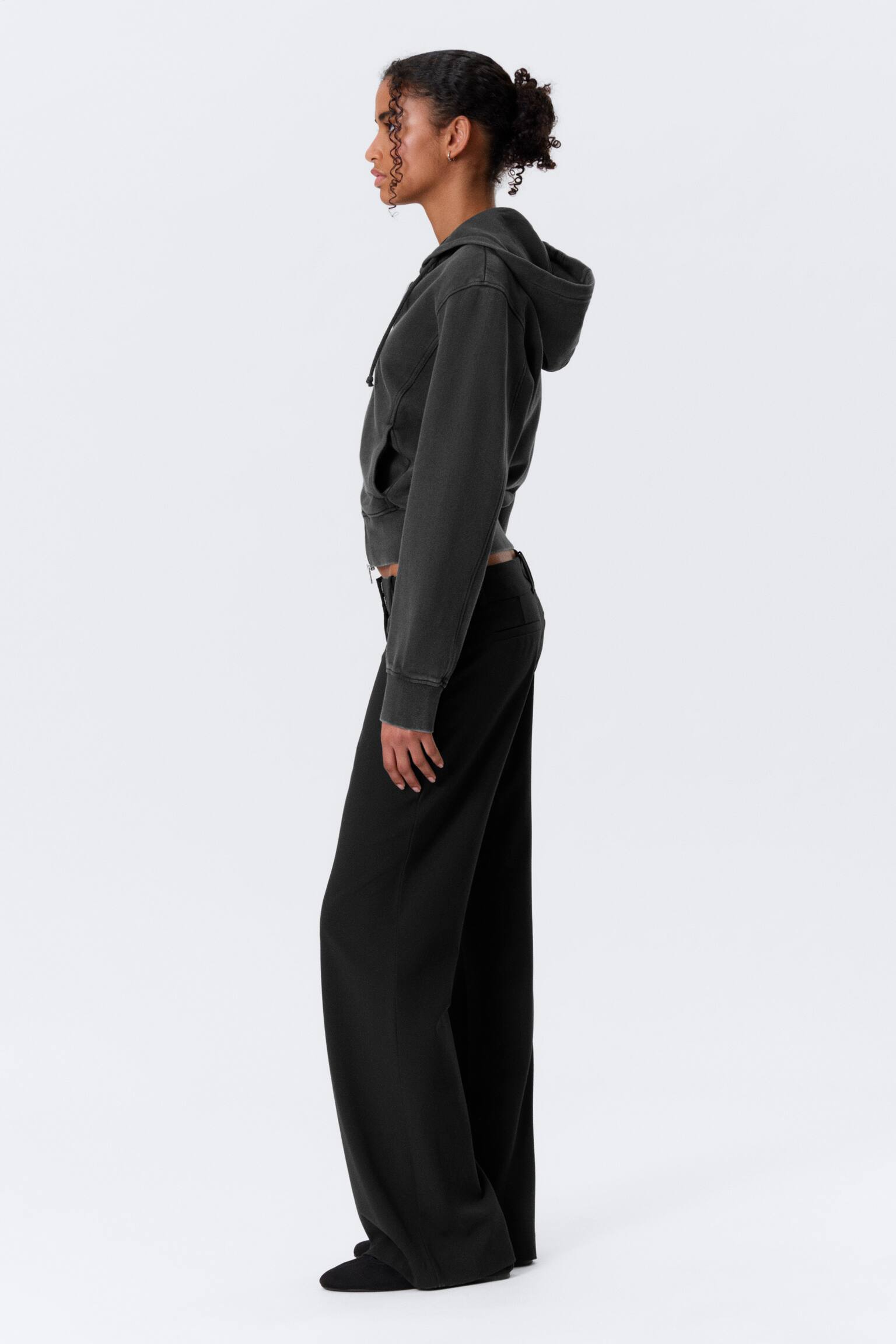 Low-Rise Flared Suiting Trousers - Zwart/Donkergrijs gemêleerd/Pinstriped Black - 3