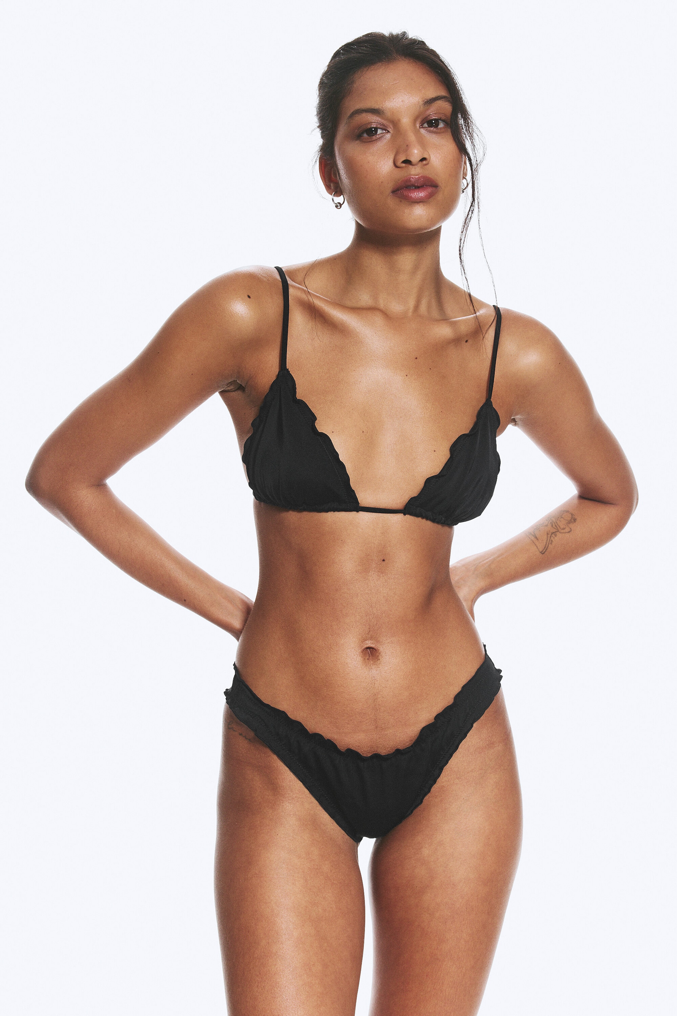 Black - Frill Bikini Bottoms - 1