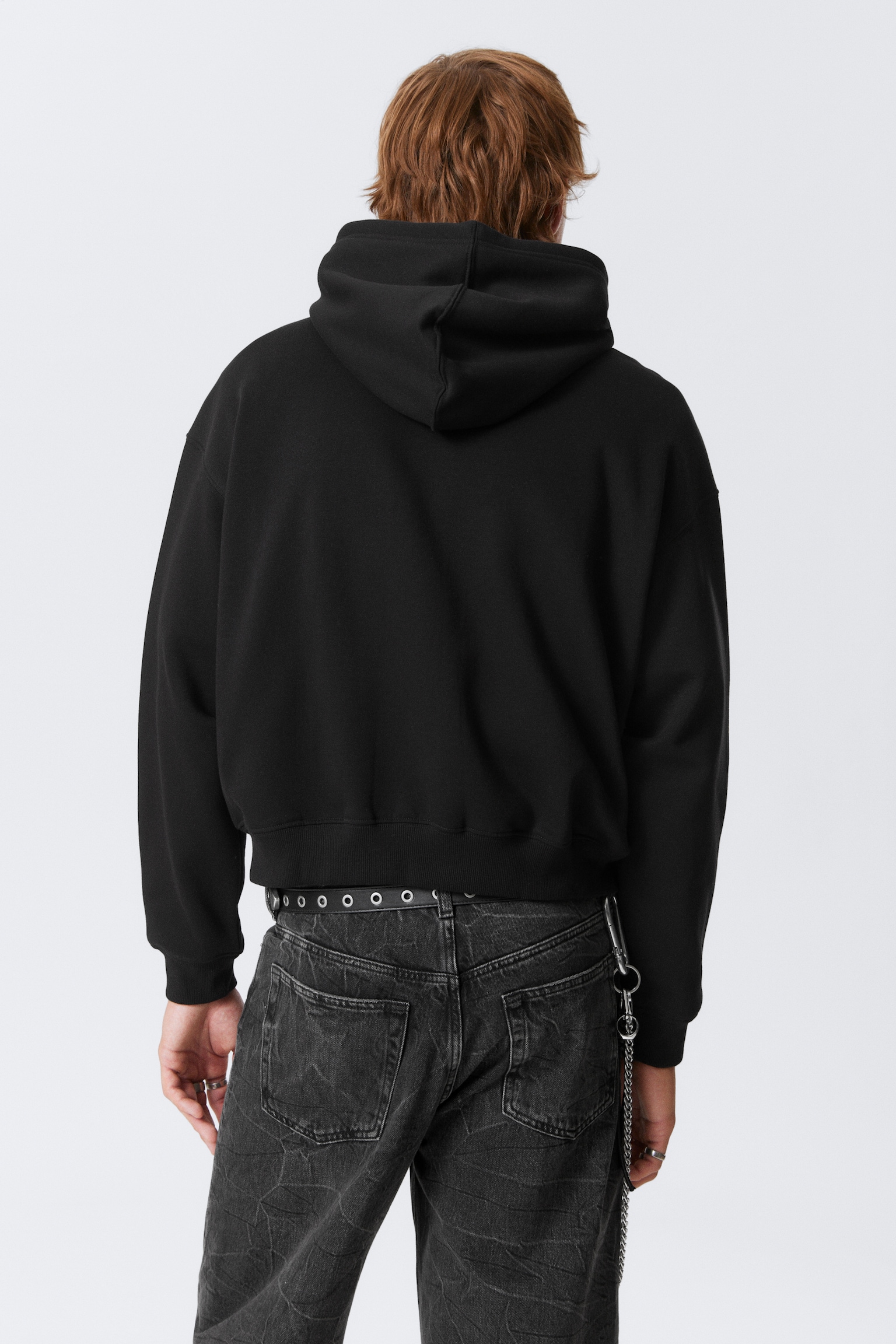 Boxy Midweight Zip Hoodie - Black/Light Grey Melange/Grey - 6