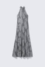 Grey - Maxi Jacquard Halterneck Dress - 3
