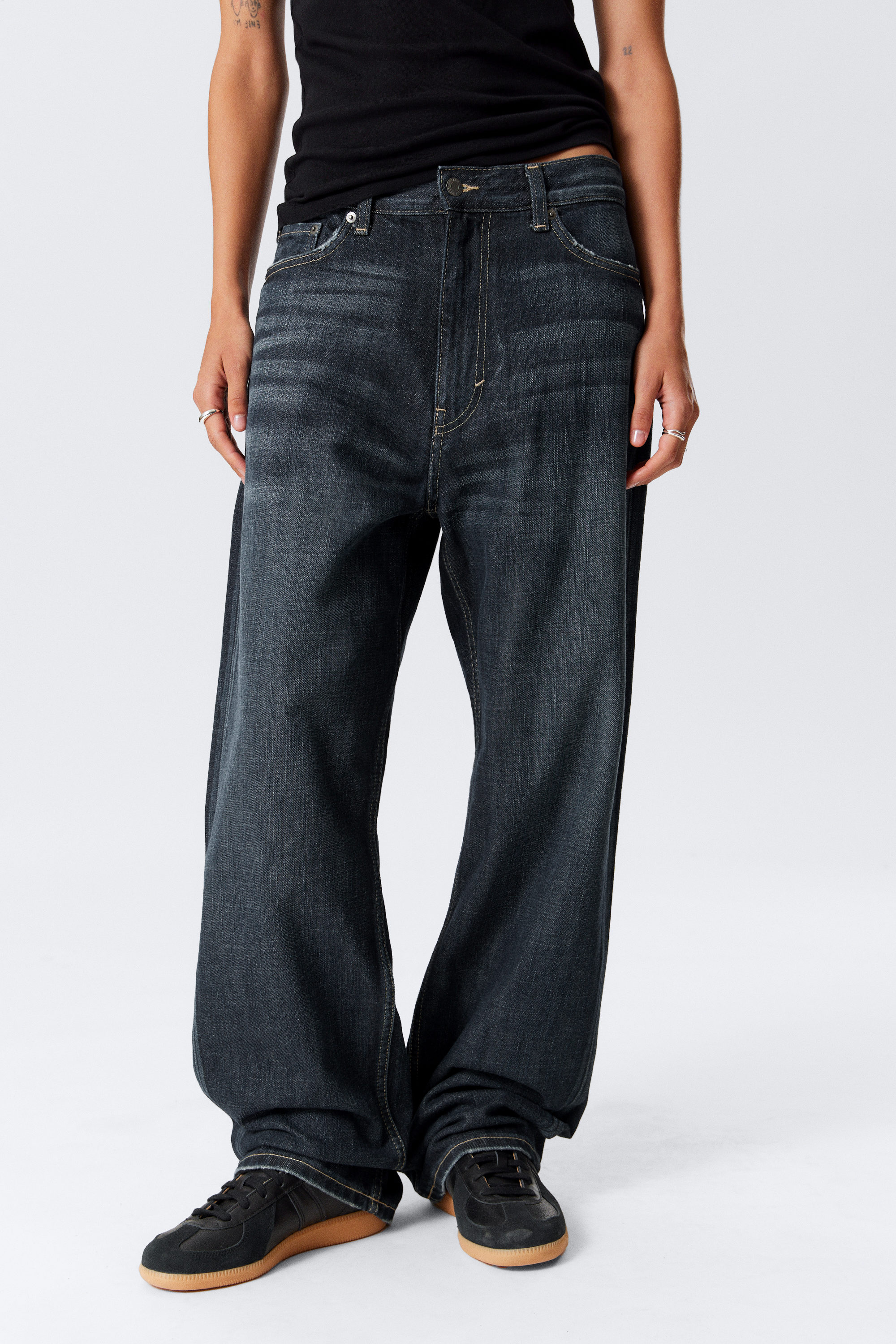 Deep Sea Blue - Dark Blue - Galaxy Loose Straight Leg Jeans - 3