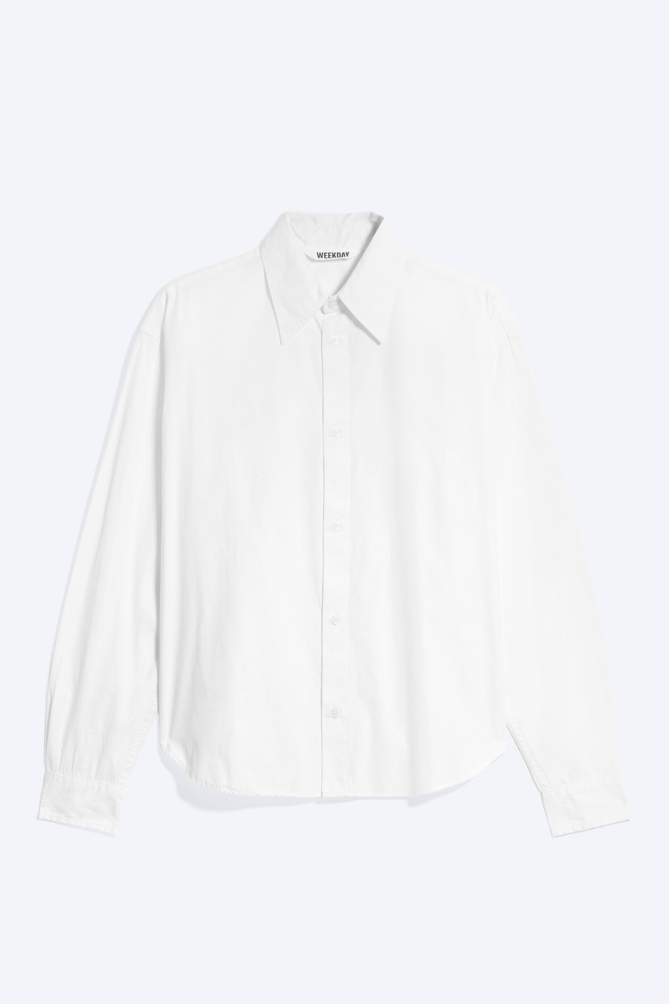 White - Relaxed Boxy Poplin Shirt - 3