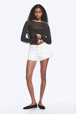 Dirty White - White - Bite Low Rise Mini Denim Shorts - 0