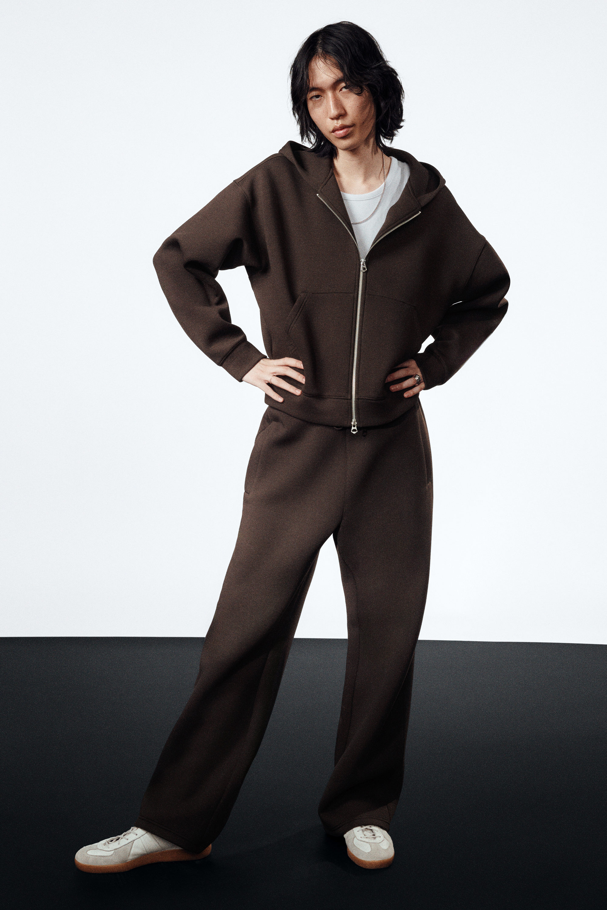 Dark Brown - Simon Scuba Zip Hoodie - 4