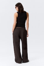 Dark Brown - Loose Long Heavyweight Sweatpants - 3
